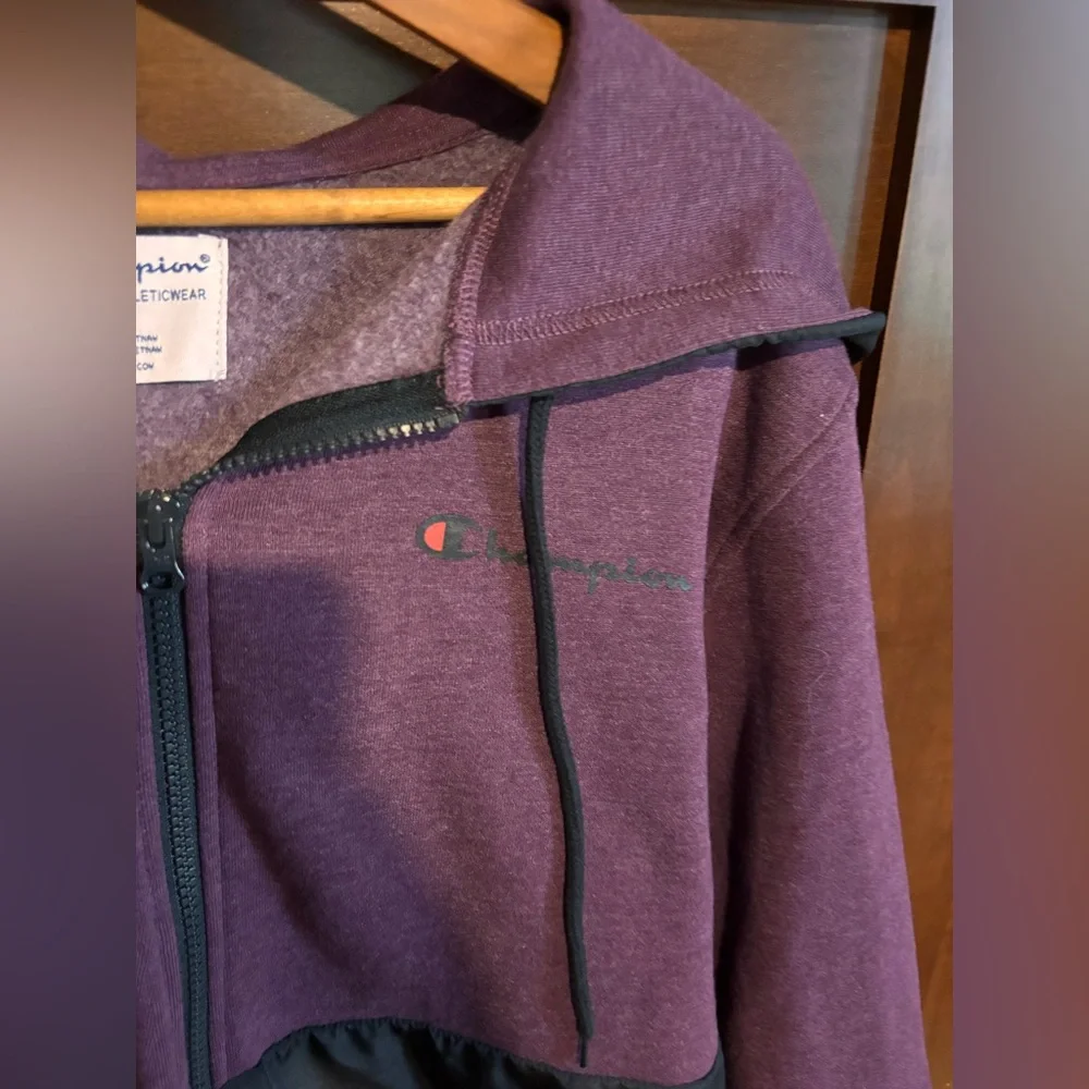 Champion Men's purple and Black Zip-Up Sweater_2